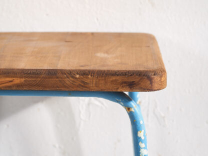 Tabouret en métal et bois style industriel 50 cm (France, vers 1950) – Image 6