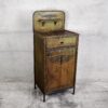 Armario pequeño vintage de metal con dibujos psicodélicos originales (Eslovaquia, c.1950)