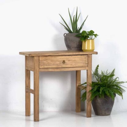 Consola de madera antigua de olmo para recibidor