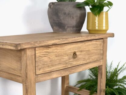 Consola de madera antigua de olmo para recibidor