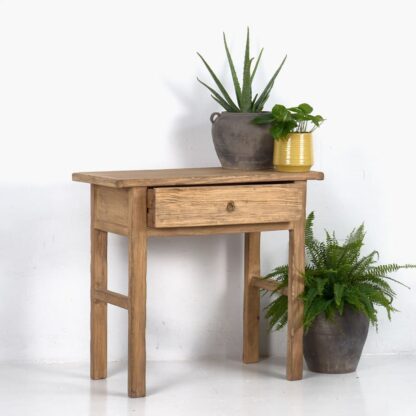 Consola de madera antigua de olmo para recibidor