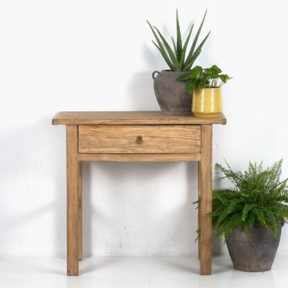 Consola de madera antigua de olmo para recibidor