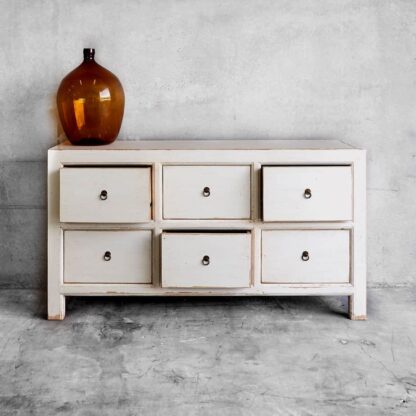 White Sideboard in Aged Solid Pine