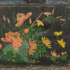 Baúl de ópera chino antiguo con ilustraciones florales (China, c.1900) #2