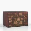 Baúl chino antiguo con ilustraciones de flores y jarrones (China, c.1900) #38