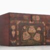 Baúl chino antiguo con ilustraciones de flores y jarrones (China, c.1900) #38