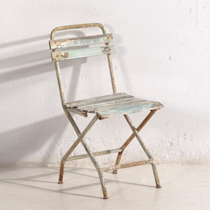 Silla de jardín vintage color blanco y verde (c.1960) #4