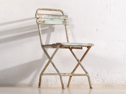 Silla de jardín vintage color blanco y verde (c.1960) #4
