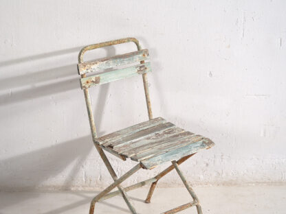 Silla de jardín vintage color blanco y verde (c.1960) #4
