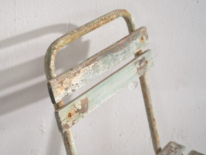 Chaise de jardin vintage blanche et verte (c.1960) #4 – Image 6