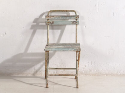 Silla de jardín vintage color blanco y verde (c.1960) #4