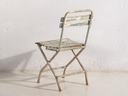 Silla de jardín vintage color blanco y verde (c.1960) #4