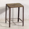 Taburete metálico rectangular industrial vintage (Francia, c.1950) #2