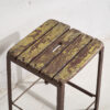 Taburete metálico rectangular industrial vintage (Francia, c.1950) #2