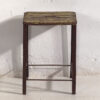 Taburete metálico rectangular industrial vintage (Francia, c.1950) #2