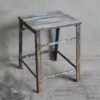 Taburete rectangular industrial vintage (Francia, c.1950) #8