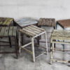 Taburete rectangular industrial vintage (Francia, c.1950) #8 - Imagen 4