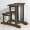 Pupitre infantil antiguo de madera color verde (Francia, c.1930)