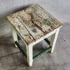 Ancienne table de chevet en bois vert et blanc (vers 1920) – Image 2