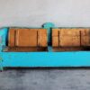 Antique blue garden bench (Hungary, c.1900) - Image 6