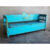 Antique blue garden bench (Hungary, c.1900)