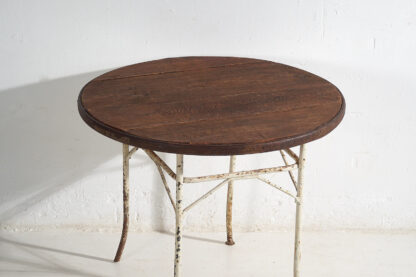 Antique round outdoor metal table (France, c.1900) - Image 3