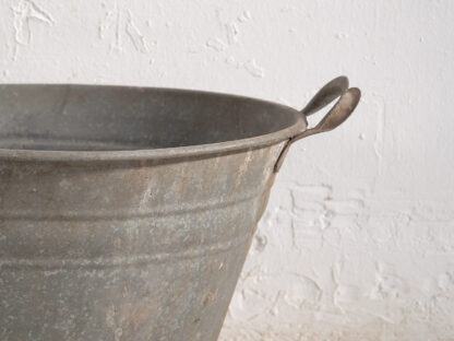 Antique galvanized steel basin (c.1920) - Image 6