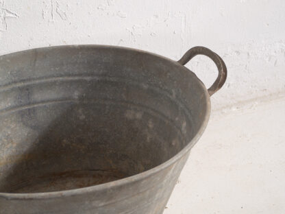 Antique galvanized steel basin (c.1920) - Image 7