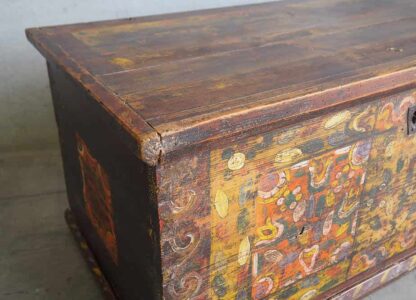 Antique solid wood trunk (Austria, c.1890) - Image 4
