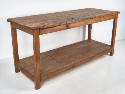 Mesa antigua larga de madera maciza (Francia, c.1900)