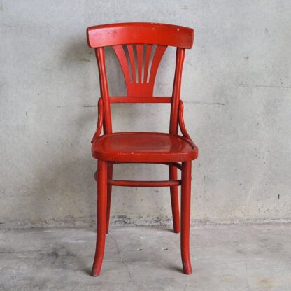 Antique Thonet red chair (c.1900) #1 - Image 3