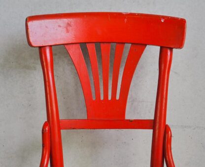Antique Thonet red chair (c.1900) #1 - Image 4