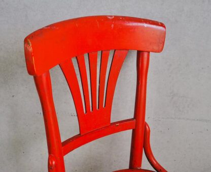 Antique Thonet red chair (c.1900) #1 - Image 5