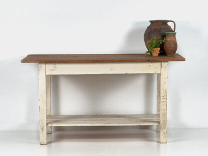 Mesa antigua Isla de cocina de madera maciza (Francia, c.1900)