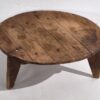 Mesa de centro redonda antigua de madera maciza (c.1920)