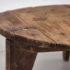 Mesa de centro redonda antigua de madera maciza (c.1920)