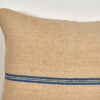 Antique blue and green striped linen cushion - Image 6