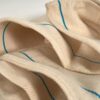 Antique linen turquoise blue striped cushion - Image 2