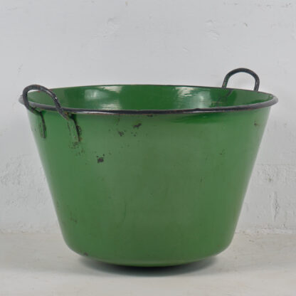 Antiguo caldero metálico color verde (c.1950)