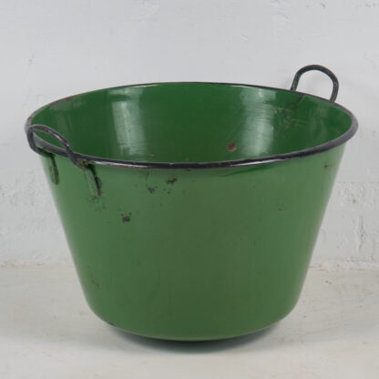 Antiguo caldero metálico color verde (c.1950)