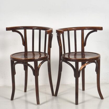 Conjunto de sillas Thonet con reposabrazos antiguas (c.1900). Conjunto de 2 piezas #3