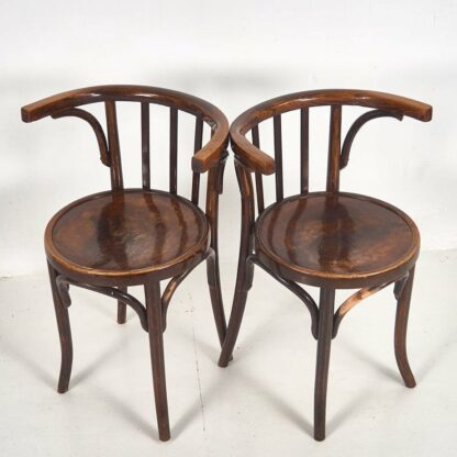 Conjunto de sillas Thonet con reposabrazos antiguas (c.1900). Conjunto de 2 piezas #3