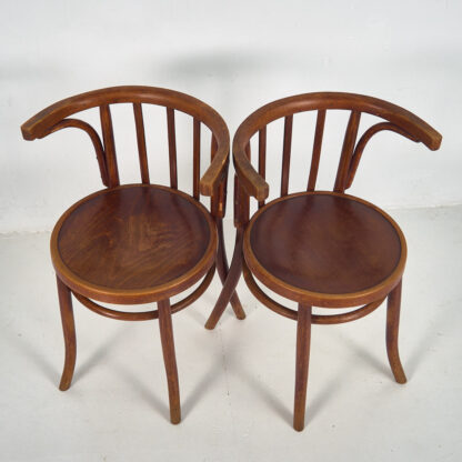 Conjunto de sillas Thonet con reposabrazos antiguas (c.1900) #4