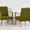 Butacas vintage de color verde (c.1900). Conjunto de 2 piezas
