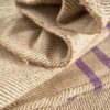 Coussins en lin ancien à rayures lilas – Image 2