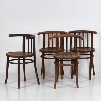 Conjunto de sillas Thonet con reposabrazos antiguas (c.1900). #2
