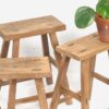 Taburete vintage de madera natural (c.1960)
