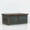Baúl antiguo de madera maciza de color azul (c.1890)