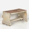 Taburete vintage de madera color blanco (c.1950)