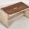 Taburete vintage de madera color blanco (c.1950)